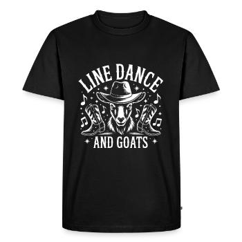Goats and Line Dance Funny Goat with Stetson - Men's Premium Organic T-Shirt - black - Front - Nico (187cm)
