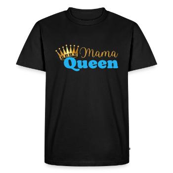 Mama queen - mom queen - Mother's Day gift - Men's Premium Organic T-Shirt - black - Front - Nico (187cm)