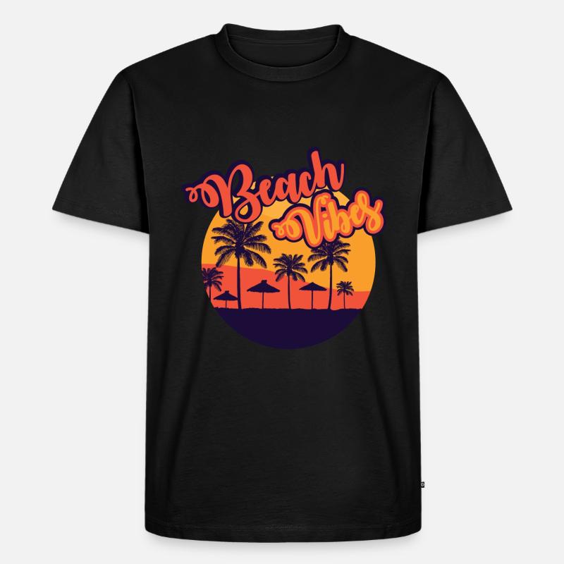 beach vibes - Männer Premium Bio T-Shirt - Schwarz