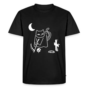 Chat effrayant au golf - T-shirt Premium bio Homme - noir - Devant - Nico (187cm)