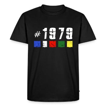 1979 anniversaire rétro vintage anniversaire NOUVEAU TIBET - T-shirt Premium bio Homme - noir - Devant - Nico (187cm)