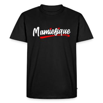 Mamiefique Mamie Magnifique Mamie-fique Grand Mère - T-shirt Premium bio Homme - noir - Devant - Nico (187cm)