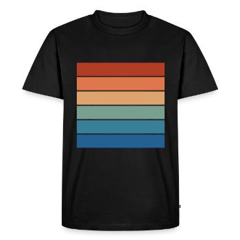 Motif d’arrière-plan rectangulaire arc-en-ciel rétro - T-shirt Premium bio Homme - noir - Devant - Nico (187cm)