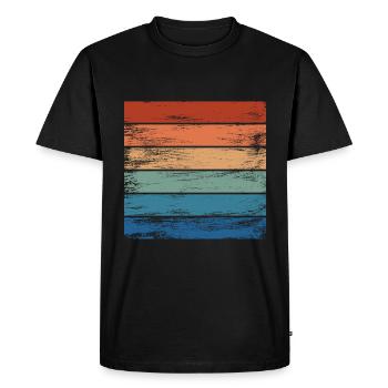 Motif d’arrière-plan rétro arc-en-ciel en détresse - T-shirt Premium bio Homme - noir - Devant - Nico (187cm)