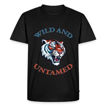 Tigre sauvage et indompté - T-shirt Premium bio Homme - noir - Devant - Nico (187cm)
