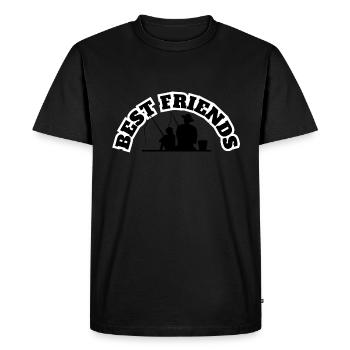 Meilleurs amis Père Avec Fils Pêche Noir - T-shirt Premium bio Homme - noir - Devant - Nico (187cm)