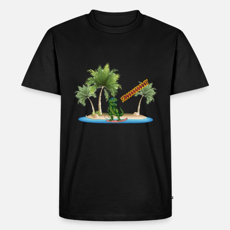 Islands Tropical TRAAAAAAAX - Männer Premium Bio T-Shirt - Schwarz