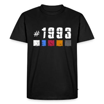 1993 Vintage Birthday Retro Anniversary "NewTibet" - Men's Premium Organic T-Shirt - black - Front - Nico (187cm)