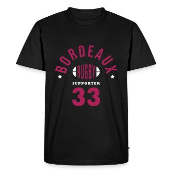 Rugby Bordeaux supporter Girondins 33 - T-shirt Premium bio Homme - noir - Devant - Nico (187cm)