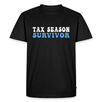 Survivant de la saison des impôts - T-shirt Premium bio Homme - noir - Devant - Nico (187cm)