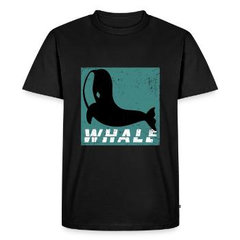 Rorqual à bosse rorqual bleu rorqual gris cadeau baleine requin baleine - T-shirt Premium bio Homme - noir - Devant - Nico (187cm)