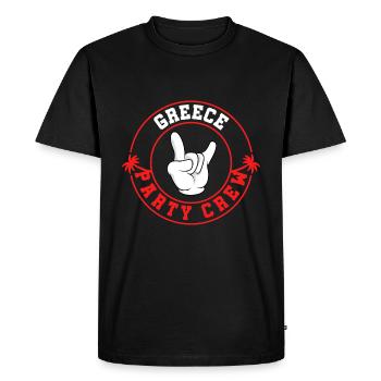 Greece Party Crew - Men's Premium Organic T-Shirt - black - Front - Nico (187cm)
