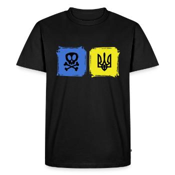 UKRAINE Symbole ukrainien slava ukraini - T-shirt Premium bio Homme - noir - Devant - Nico (187cm)