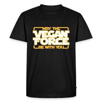 may the Vegan Force be with you - Vegan - Veganer - Men's Premium Organic T-Shirt - black - Front - Nico (187cm)