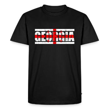 Géorgie - T-shirt Premium bio Homme - noir - Devant - Nico (187cm)