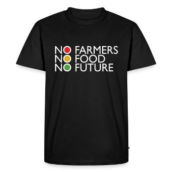 Les agriculteurs protestent Pas d’agriculteurs, pas de nourriture, pas de feu de circulation à venir - T-shirt Premium bio Homme - noir - Devant - Nico (187cm)