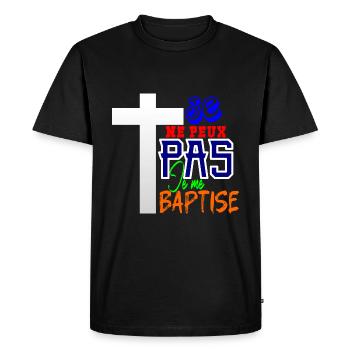 I CAN'T I BAPTIZE MYSELF - Men's Premium Organic T-Shirt - black - Front - Nico (187cm)