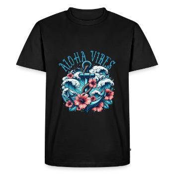 Aloha Vibes - Men's Premium Organic T-Shirt - black - Front - Nico (187cm)