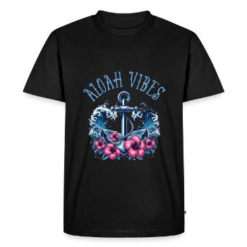 Aloha Vibes - Men's Premium Organic T-Shirt - black - Front - Nico (187cm)
