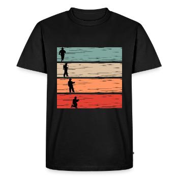 Firefighter Firefighter retro father gift - Men's Premium Organic T-Shirt - black - Front - Nico (187cm)