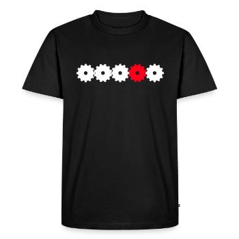 Gears in white and red - Men's Premium Organic T-Shirt - black - Front - Nico (187cm)