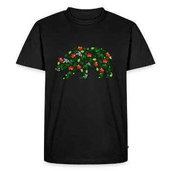 Ours en feuilles - T-shirt Premium bio Homme - noir - Devant - Nico (187cm)