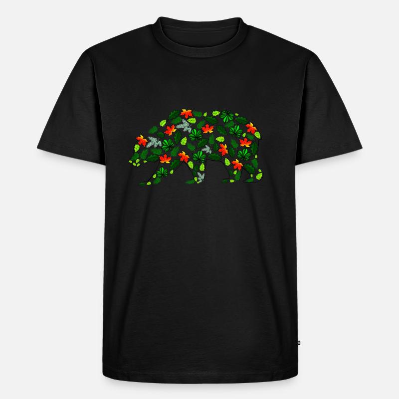 Blattbär - Männer Premium Bio T-Shirt - Schwarz