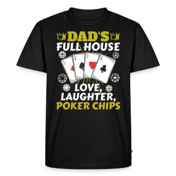 L’amour de la maison de papa, les rires, les jetons de poker - T-shirt Premium bio Homme - noir - Devant - Nico (187cm)