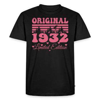 Cadeau 92e Anniversaire 1932 Femme | Né en 1932 - T-shirt Premium bio Homme - noir - Devant - Nico (187cm)