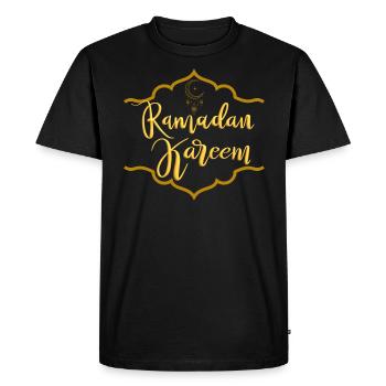 Ramadan Kareem Golden Logo - Men's Premium Organic T-Shirt - black - Front - Nico (187cm)