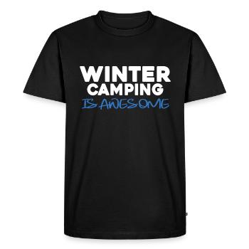 Le camping d’hiver est génial campeur d’hiver - T-shirt Premium bio Homme - noir - Devant - Nico (187cm)