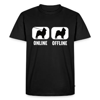 Online Offline Pomeranian Spitz Spitz Lovers - Men's Premium Organic T-Shirt - black - Front - Nico (187cm)