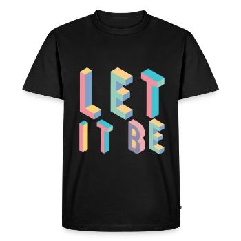 Lett it be, typographie - T-shirt Premium bio Homme - noir - Devant - Nico (187cm)