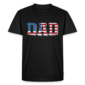 Drapeau de papa des États-Unis - T-shirt Premium bio Homme - noir - Devant - Nico (187cm)