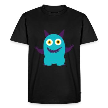 Monstre bleu dansant - T-shirt Premium bio Homme - noir - Devant - Nico (187cm)