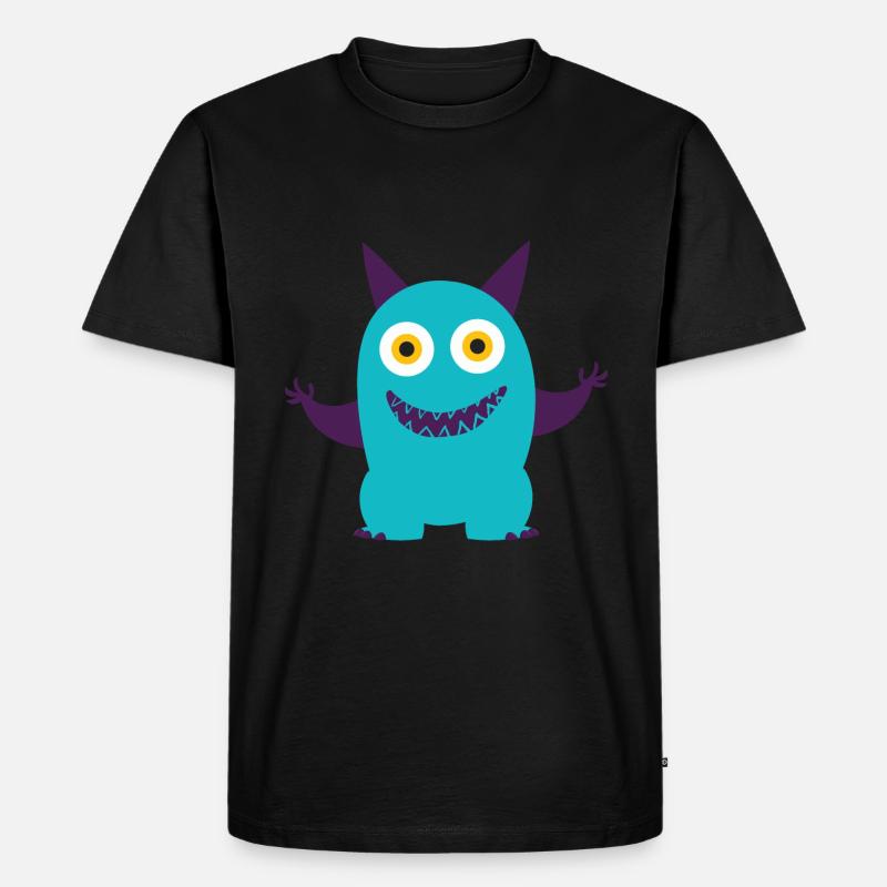 dancing blue monster - Männer Premium Bio T-Shirt - Schwarz