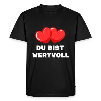Vous êtes précieux coeur ballon amour affection - T-shirt Premium bio Homme - noir - Devant - Nico (187cm)