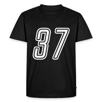 37 Number number - Men's Premium Organic T-Shirt - black - Front - Nico (187cm)