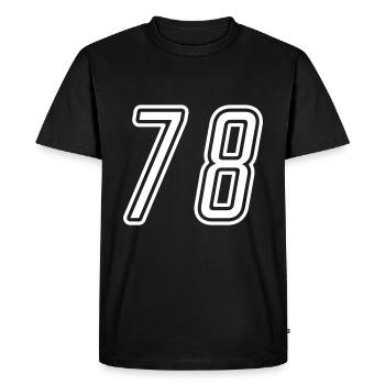 78 Numéro de numéro - T-shirt Premium bio Homme - noir - Devant - Nico (187cm)