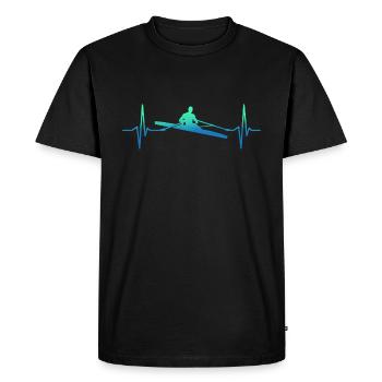 Rowing Heartbeat Boat Rower - Men's Premium Organic T-Shirt - black - Front - Nico (187cm)