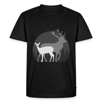 Hunting hunting doe deer - Men's Premium Organic T-Shirt - black - Front - Nico (187cm)