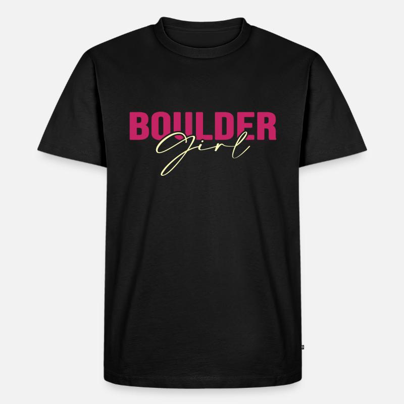 bouldern boulderfelsen bouldergirl boulder - Männer Premium Bio T-Shirt - Schwarz