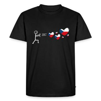 La République tchèque amoureuse Prague - T-shirt Premium bio Homme - noir - Devant - Nico (187cm)