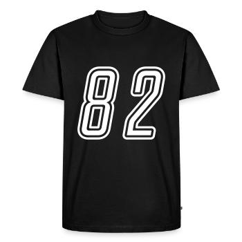 82 Numéro de numéro - T-shirt Premium bio Homme - noir - Devant - Nico (187cm)