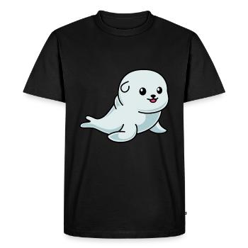 Seal Animal Comic - Men's Premium Organic T-Shirt - black - Front - Nico (187cm)