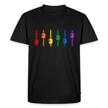 La table de mixage DJ contrôle le son bass disco de la platine - T-shirt Premium bio Homme - noir - Devant - Nico (187cm)