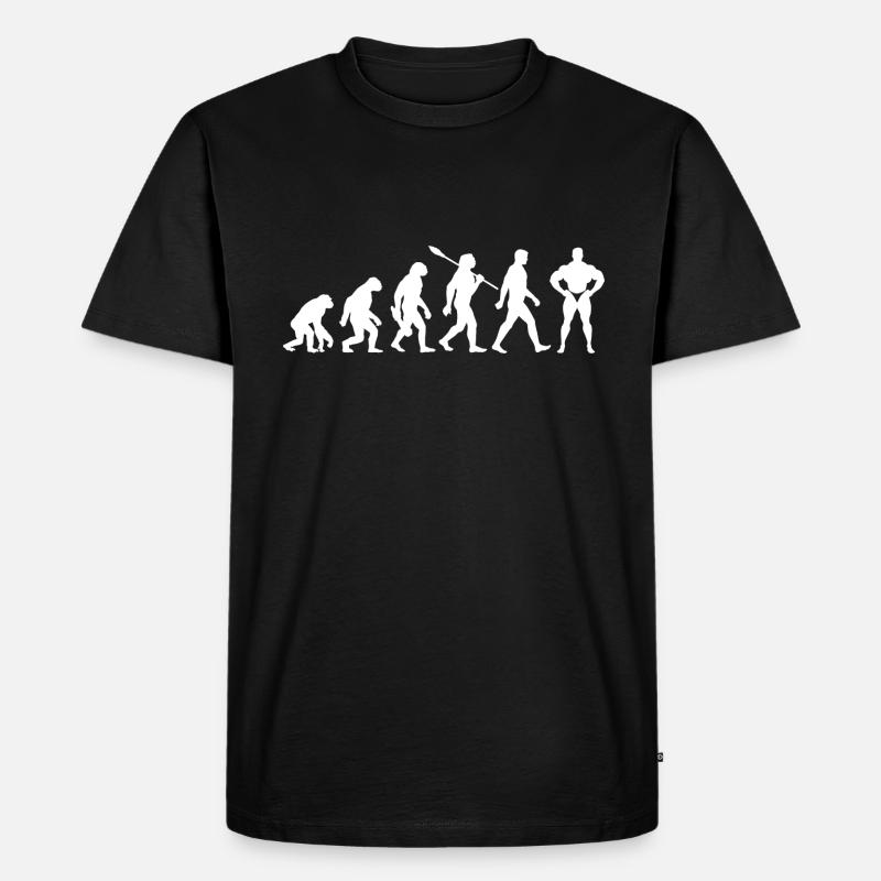 Evolution Bodybuilding Kraftsport - Männer Premium Bio T-Shirt - Schwarz