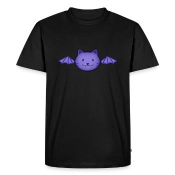 Chat chauve-souris - T-shirt Premium bio Homme - noir - Devant - Nico (187cm)