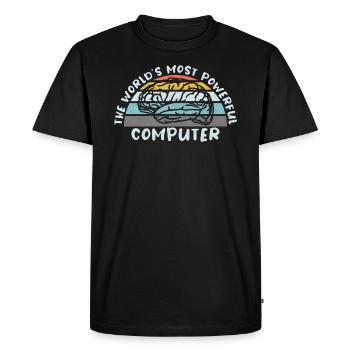 COMPUTER BRAIN LINUX SUPERBRAIN GEEK VINTAGE TECH - Men's Premium Organic T-Shirt - black - Front - Nico (187cm)