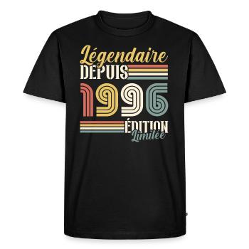 Légendaire Depuis 1996 - T-shirt Premium bio Homme - noir - Devant - Nico (187cm)